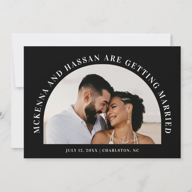 Arch Top Save the Date Engagement Announcement (Front)