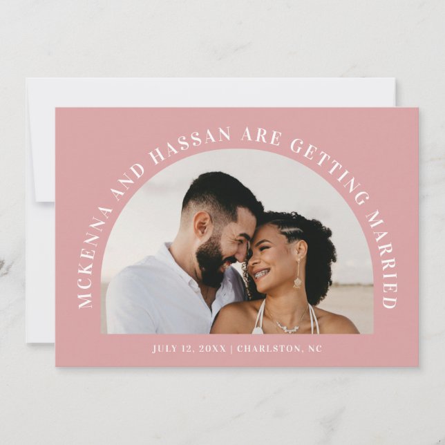 Arch Top Save the Date Engagement Announcement (Front)