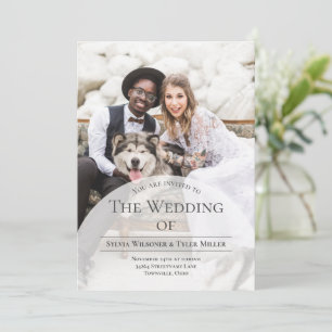 Arch Typography Photo Wedding Invitation