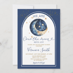 Arch We are over the moon with joy baby shower Invitation