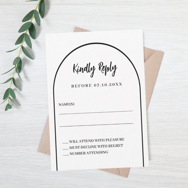 Arch wedding response RSVP Card (Creator Uploaded)