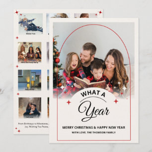 Arch What a Year in Review Multi Photo Christmas Card