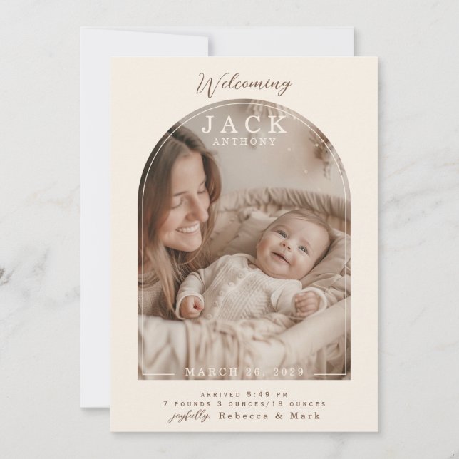 Arch Window Flat Announcement Card (Front)