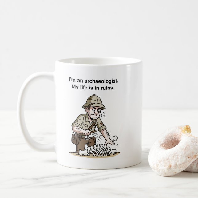 Archaeologist Explorer Spirit – Ancient Discovery  Coffee Mug (With Donut)