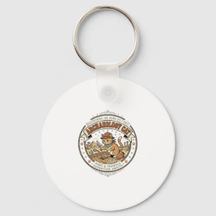 Archaeology Cat Archaeology Cat Vintage Vector Art Keychain