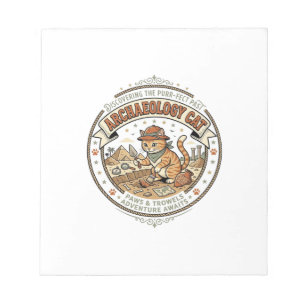 Archaeology Cat Archaeology Cat Vintage Vector Art Notepad