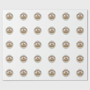 Archaeology Cat Archaeology Cat Vintage Vector Art Wrapping Paper