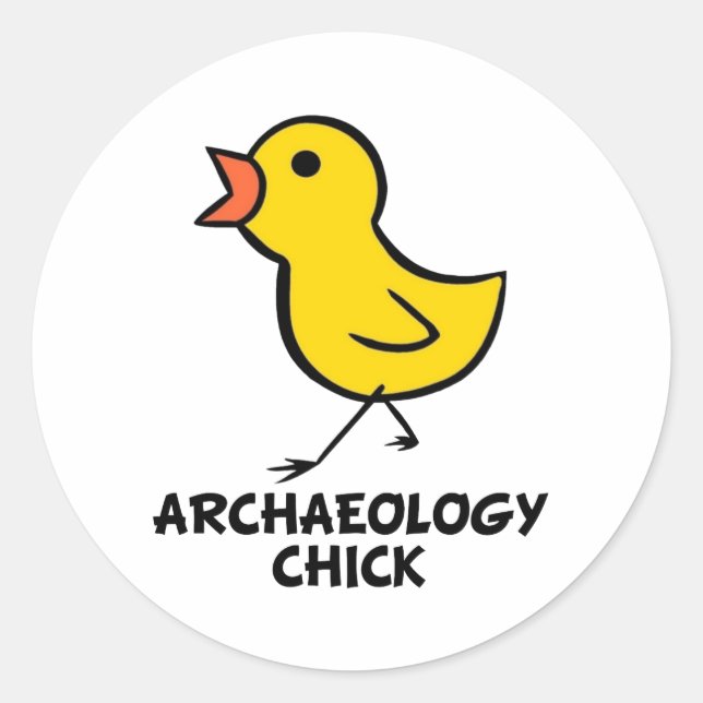Archaeology Chick Sticker (Front)