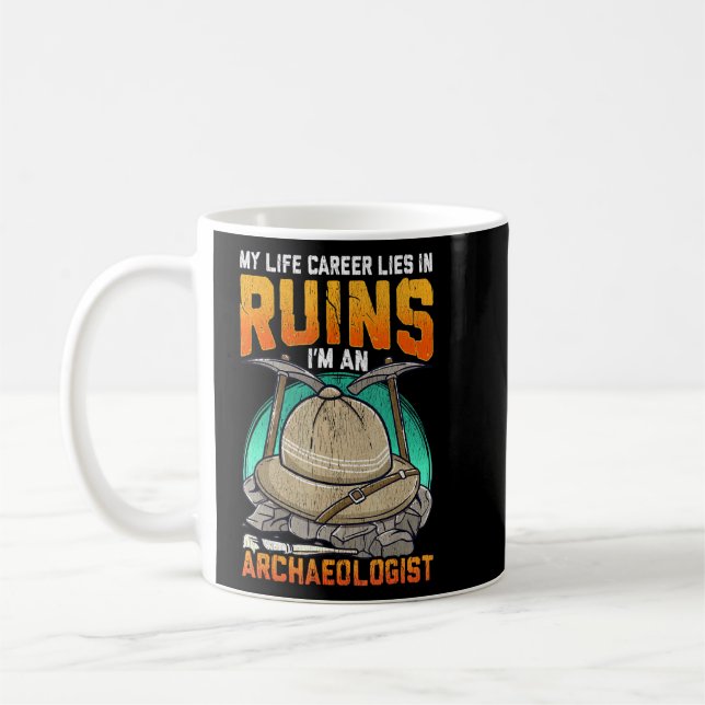 Archaeology Inspired Archaeologist Related Fossil  Coffee Mug (Left)