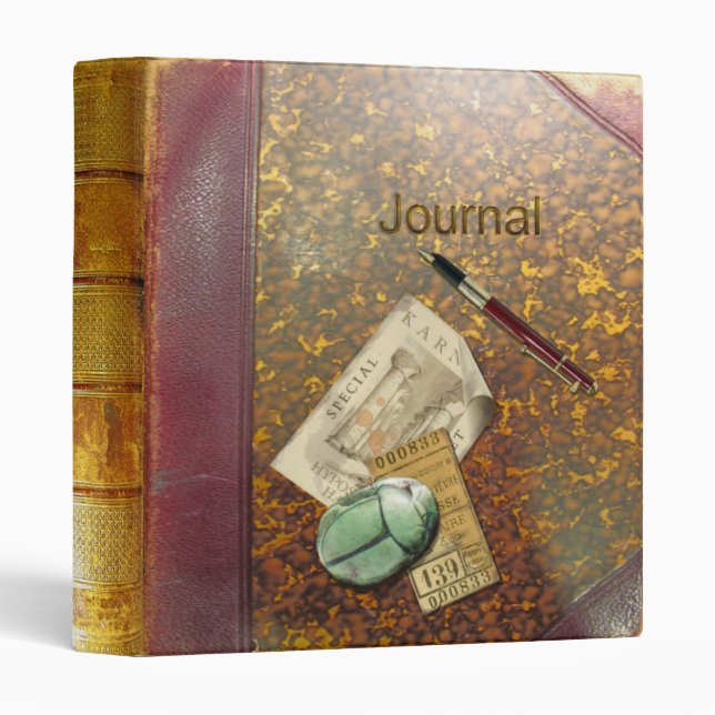 Archaeology Journal Aged Leather Binder (Front/Spine)