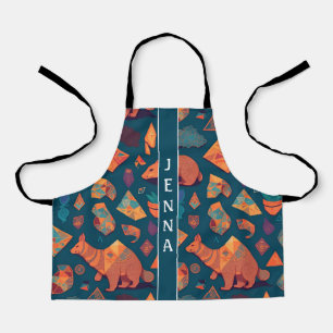 Archaeotherium Geometric Colourful Custom Pattern Apron