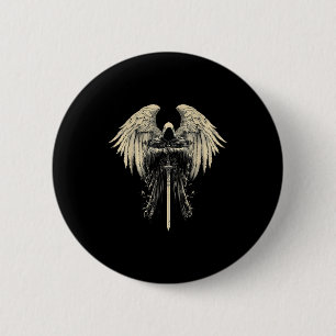 Archangel Gabriel Christian Angel Catholic Warrior 2 Inch Round Button