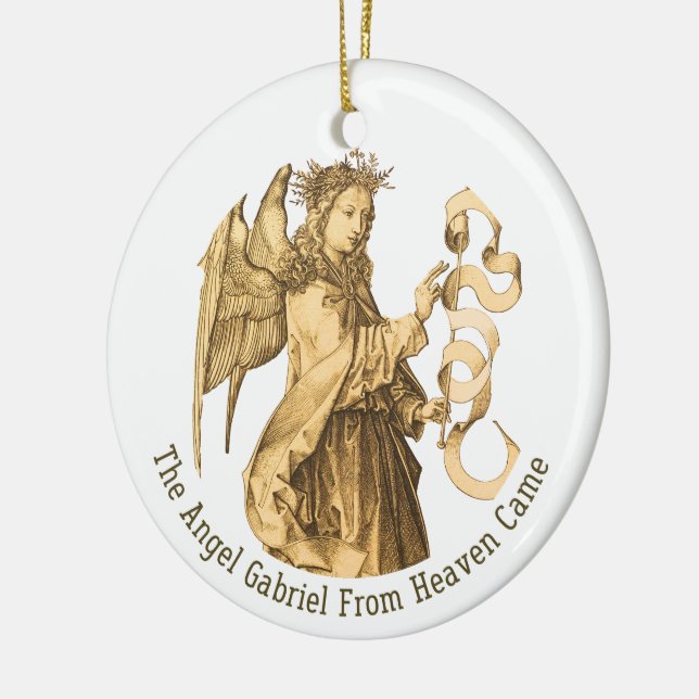 Archangel Gabriel Personalized Art Ceramic Ornament (Left)