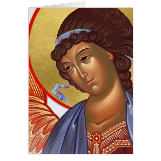 Archangel Gabriel with Christ and Mother of God Card