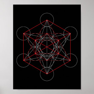 Archangel Metatrons Cube Sacred Geometry Spiritual Poster