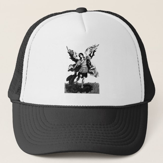 Archangel Michael 1 Two-Tone  Sweatshirt T-Shirt Trucker Hat (Front)