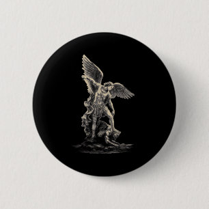 Archangel Michael Christian Streetwear Religious F 2 Inch Round Button
