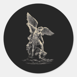 Archangel Michael Christian Streetwear Religious F Classic Round Sticker