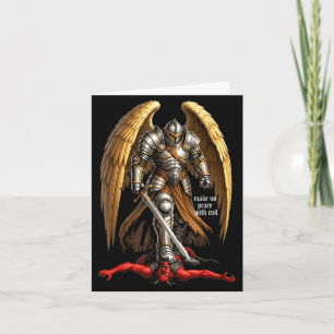 Archangel Michael Faith Design Make No Peace With Card