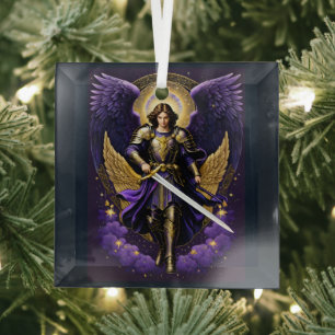 Archangel Michael Glass Ornament