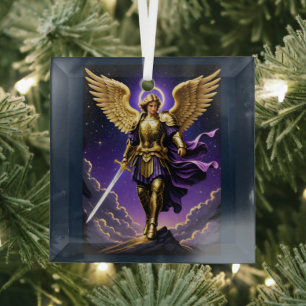 Archangel Michael  Glass Ornament