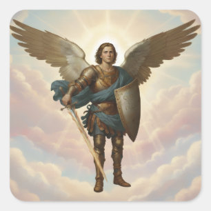 Archangel Michael Painting Angel Michael  Square Sticker