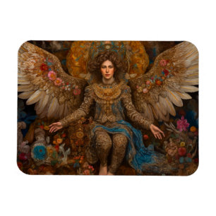 Archangel Michael sitting on a throne Magnet