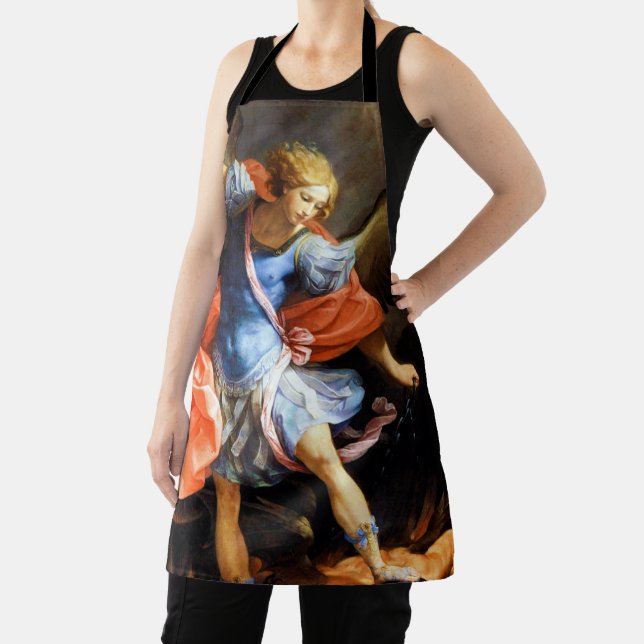 Archangel Michael tramples Satan, Guido Reni Apron (Insitu)