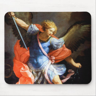 Archangel Michael tramples Satan, Guido Reni Mouse Pad