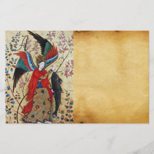 ARCHANGEL RAPHAEL AND FISH PARCHMENT MONOGRAM STATIONERY
