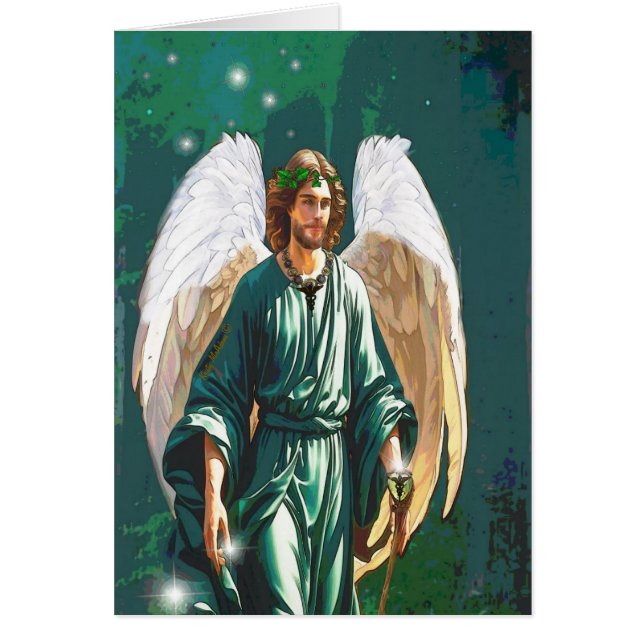 Archangel Raphael Angel Healing Art Greeting Card (Front)