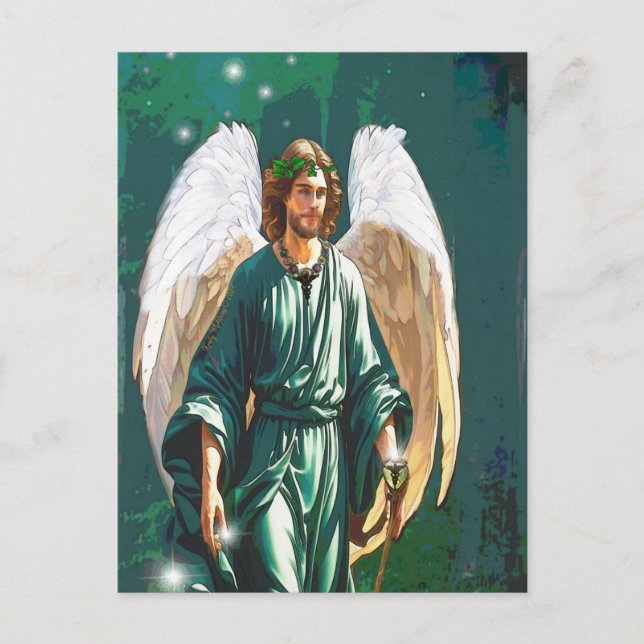 Archangel Raphael Healer Angel Healing Art Note Postcard (Front)