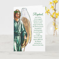 Archangel Raphael Healing Angel Prayer Card –White