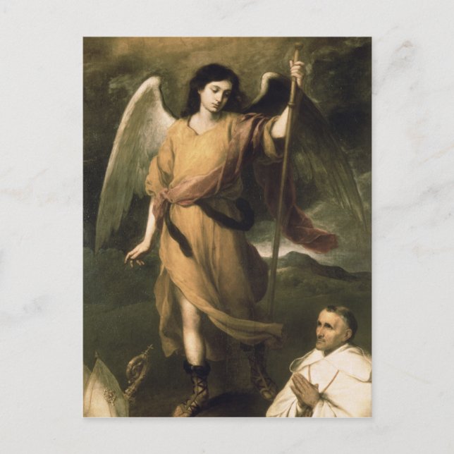 Archangel Raphael with Bishop Domonte Postcard (Front)