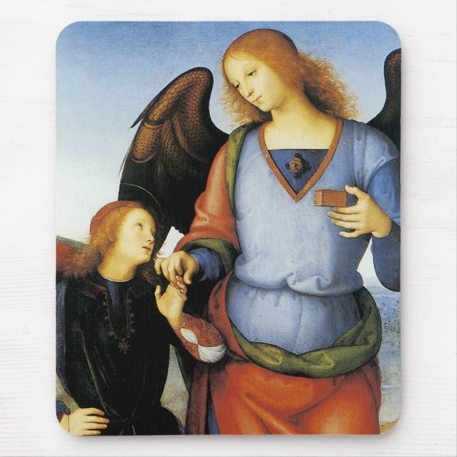 Archangel Raphael with Tobias Mouse Pad (Front)