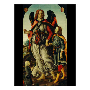 Archangel Raphael with young man Tobias Poster