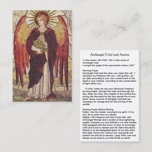 Archangel Uriel and Aurora Business Card (Front/Back)