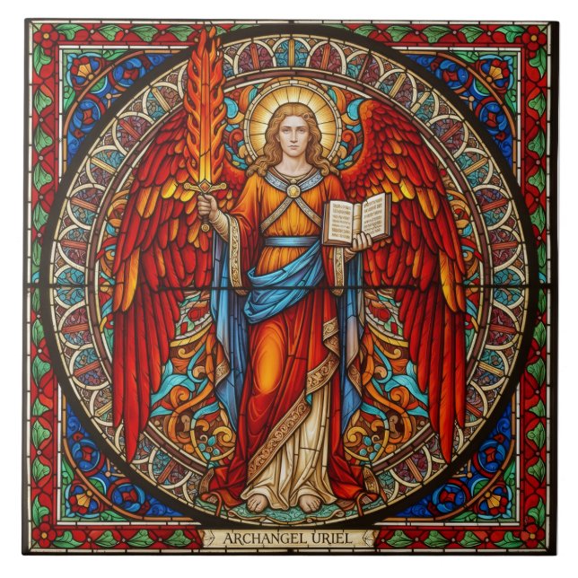 Archangel Uriel Angel of Wisdom & Illumination Tile (Front)