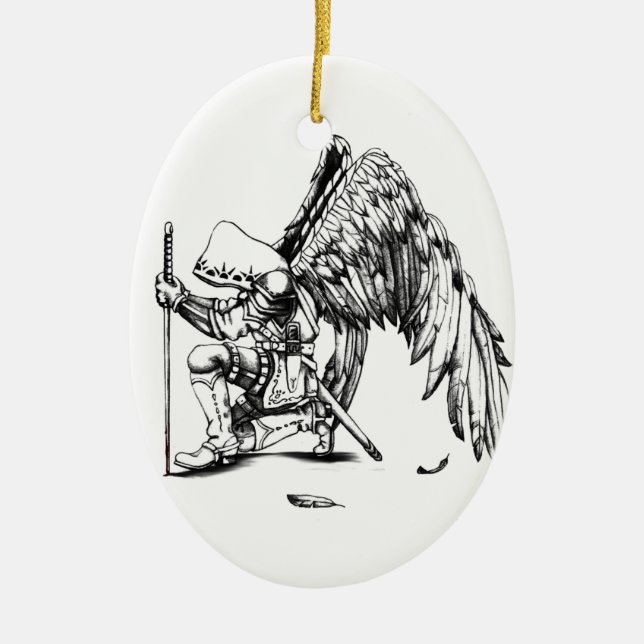 ArchAngel Warrior Ceramic Ornament (Front)