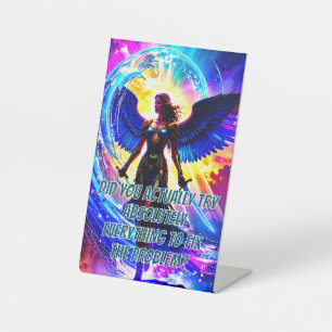 Archangel Warrior Did You Try Everything Inspiring Pedestal Sign