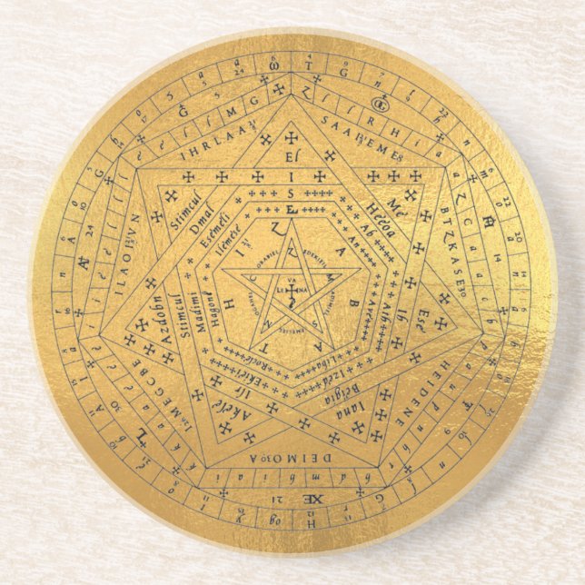 Archangels Seal, God Seal, Sigillum Dei Aemeth  Coaster (Front)
