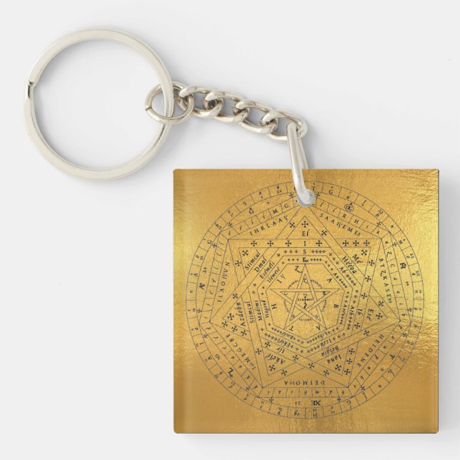Archangels Seal, God Seal, Sigillum Dei Aemeth  Keychain (Front)