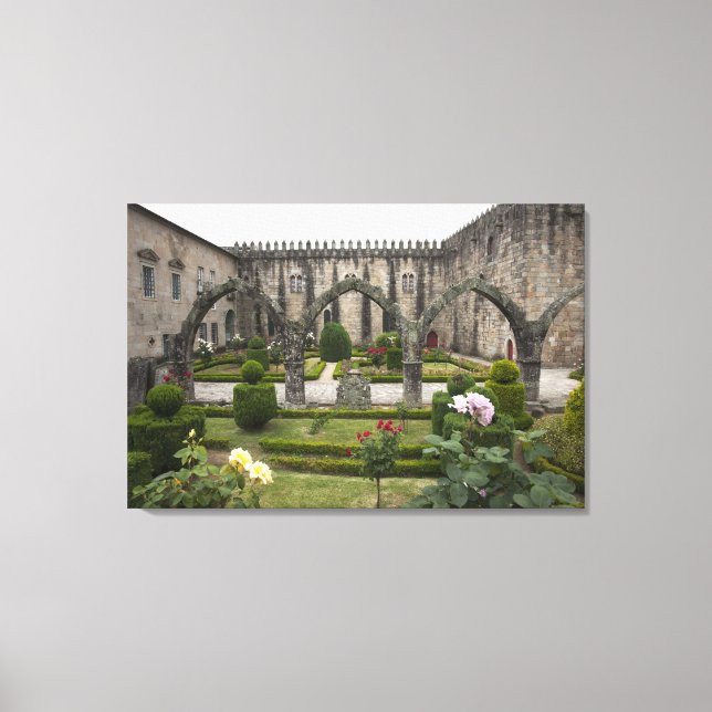 Archbishop Palace Of Braga With Garden Canvas Print (Front)