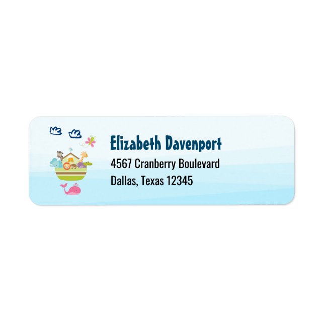 Arche animal mignonne avec papillon et baleine (Devant)