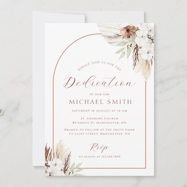 arche bohémienne moderne dévouement invitation (Devant)