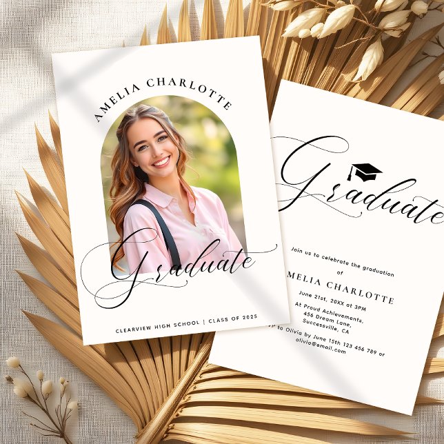 Arche de la fête de graduation Photo Invitation Fa (Créateur téléchargé)