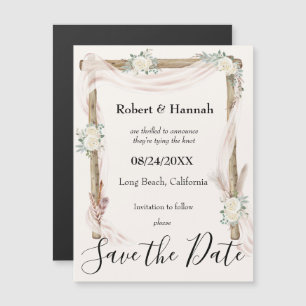 Arche de Mariage floral Boho Save the Date Magnet