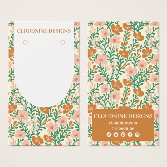 Arche florale rose vertÉcouter bijoux carte d'affi (Devant & derrière)