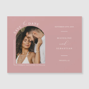 Arche rose Dusty Photo Enregistrer la date Carte m