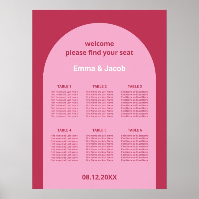 Arche rose Magenta 6 Poster du tableau Poster (Devant)